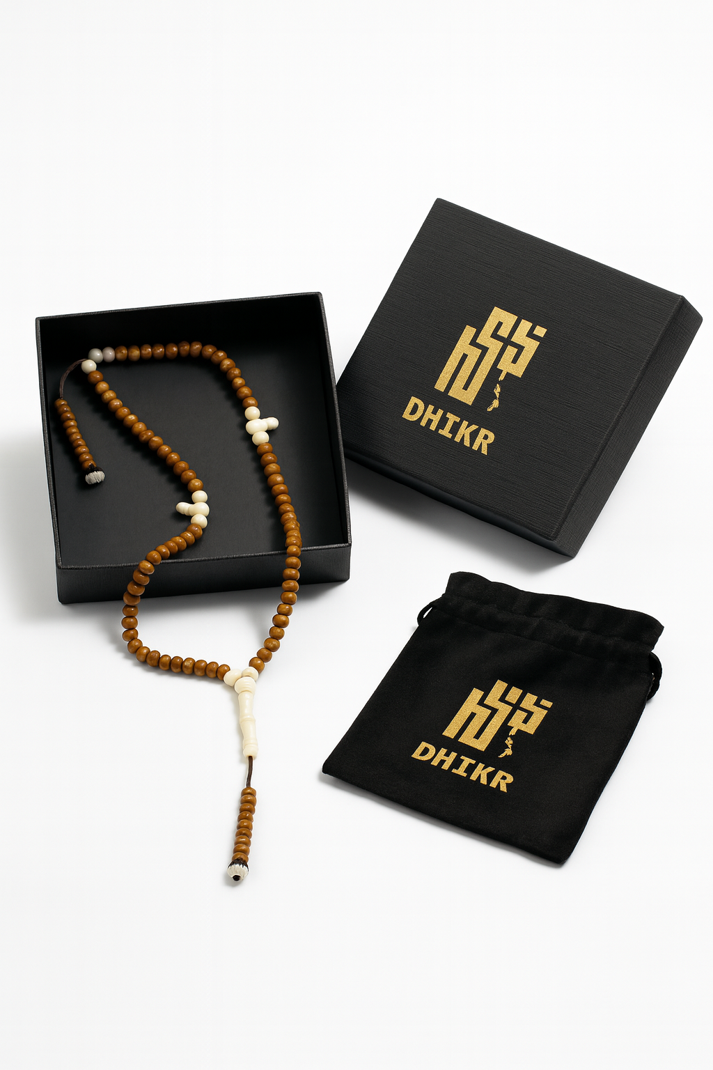 مسبحة الكوك الفريد المطعم بالعظم ٨ مل - مسبحة التراث - ١٠٠ حبة DHIKR