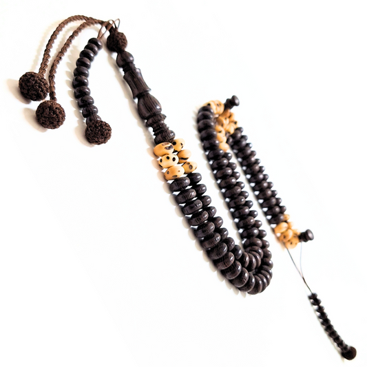 مسبحة الفنجي المطعم بعود الصليبة - مسبحة الأمير - ١٠٠ حبة - DHIKR