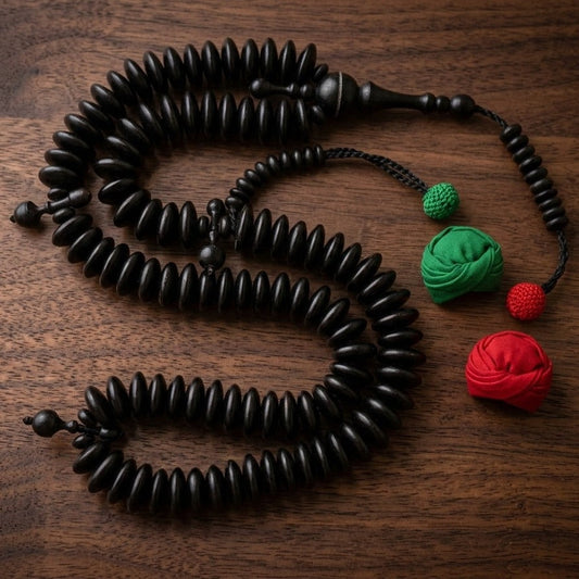 مسبحة خشب الأبانوس المغربي - مسبحة النبيل - ١٠٠ حبة DHIKR