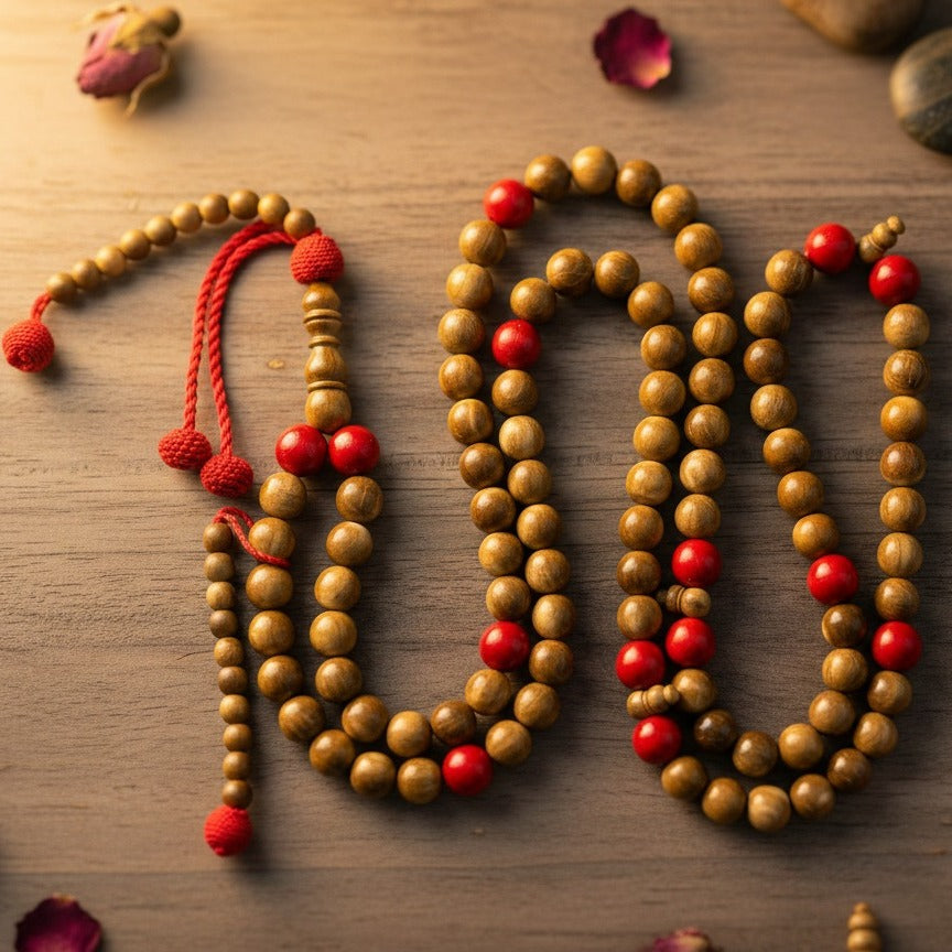 مسبحة خشب الكوك المطعم بالمرجان - مسبحة الأصالة - ١٠٠ حبة DHIKR