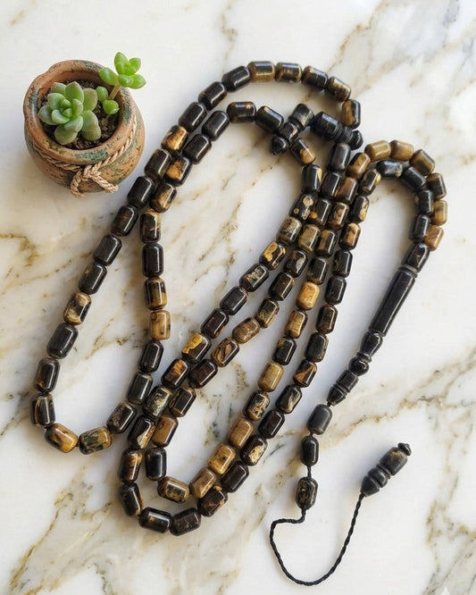 مسبحة حجر اليسر الطبيعي - مسبحة الأعماق - ١٠٠ حبة DHIKR