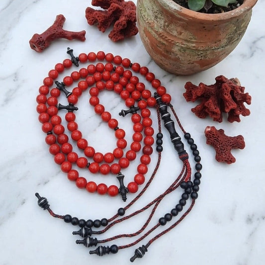 مسبحة مرجان أحمر - مسبحة الثقة - ١٠٠ حبة DHIKR