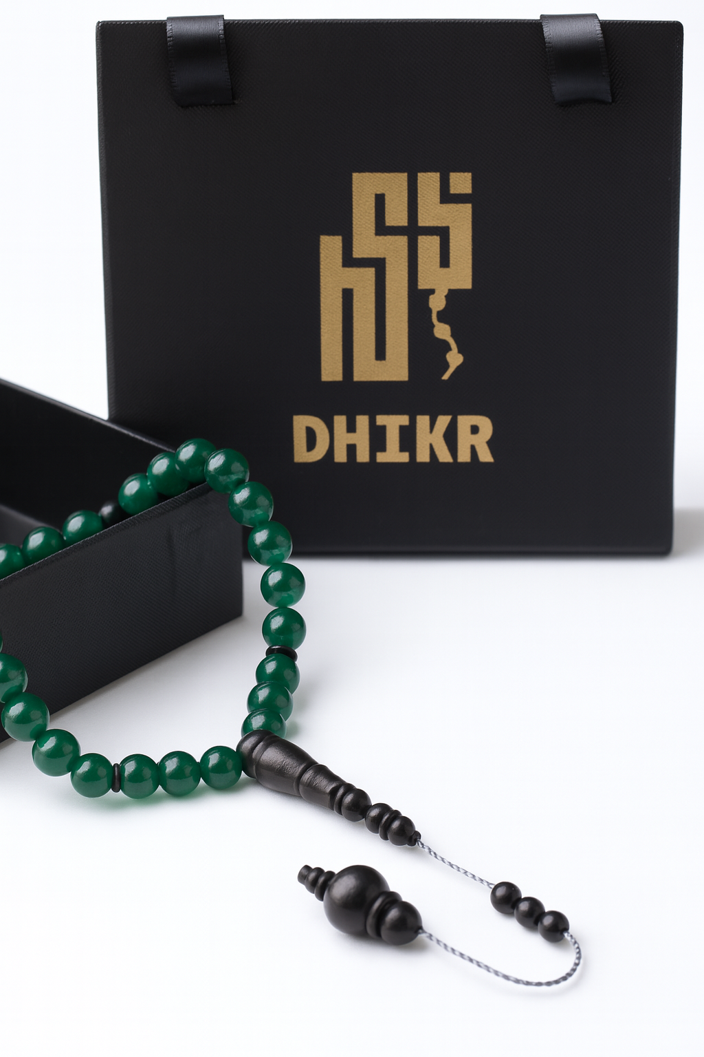 مسبحة حجر العقيق الأخضر  - مسبحة المدينة - 33 حباية DHIKR