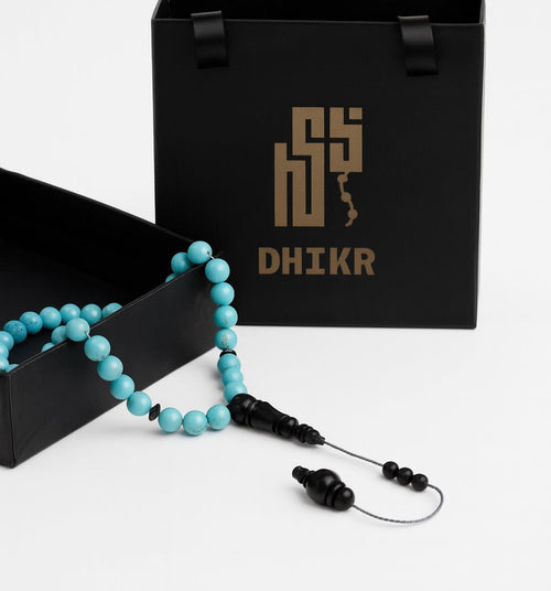 مسبحة حجر الفيروز  - مسبحة الفيروز - 33 حباية DHIKR