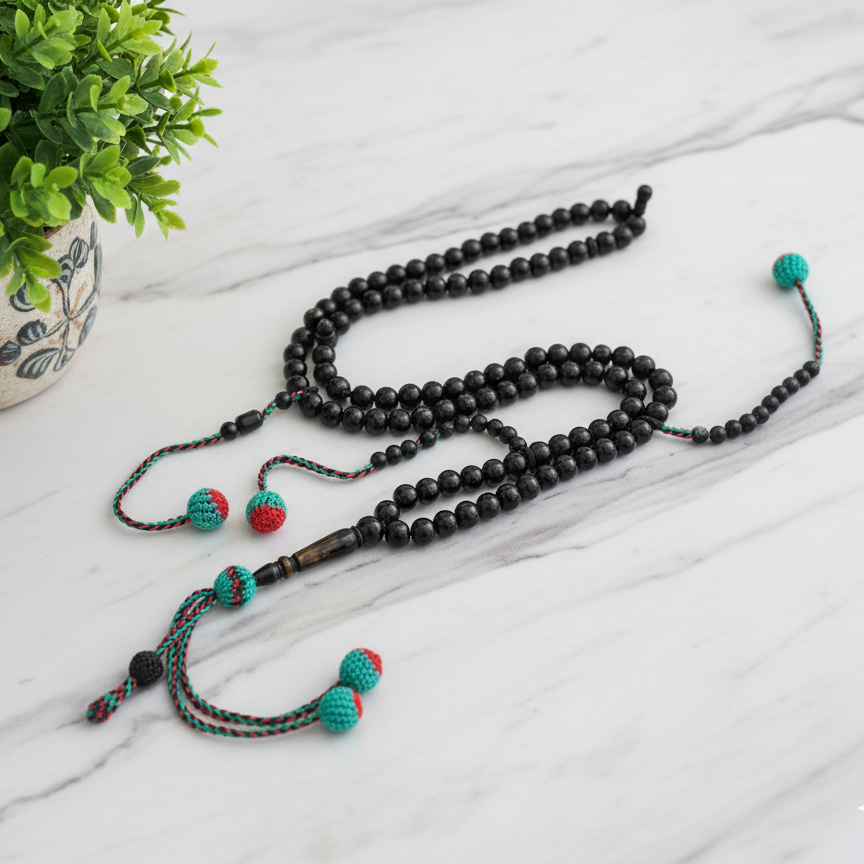 مسبحة حجر اليسر الطبيعي - مسبحة الأعماق - ١٠٠ حبة DHIKR